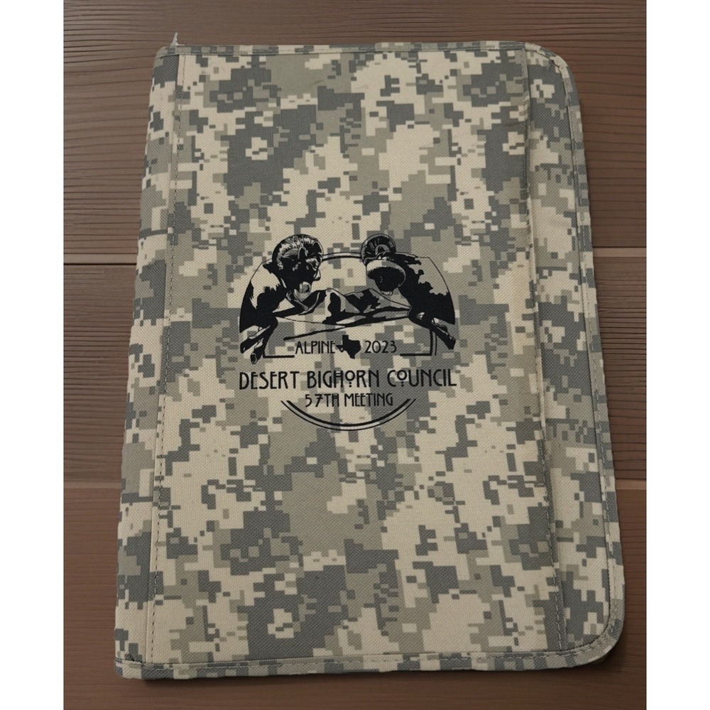 Desert Bighorn 2023 Council Meeting Digital Camo Portfolio With Note Pad